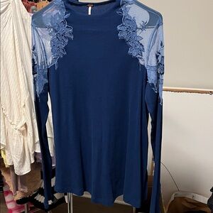 Free People Blue Lace Women's Top size S